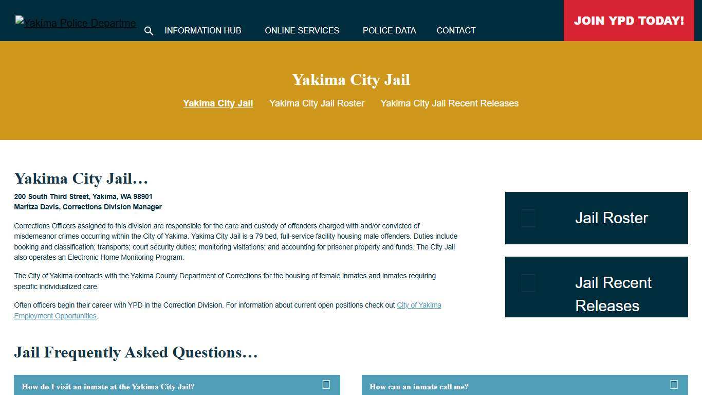 Yakima City Jail | Yakima Police Department